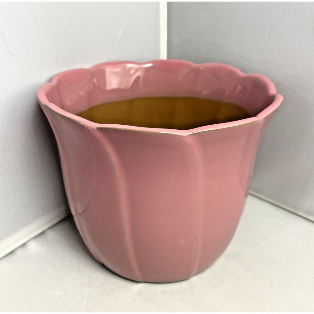 Vintage Fuji Japan Plant Pot Rosenthal Netter Pink Flower Houseplant Planter